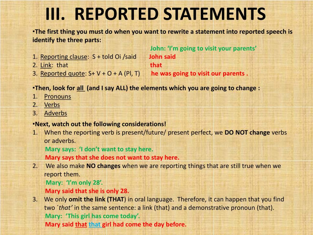 Report на английском. Reported Speech правила. Reported Statements. Reported Speech Statements. Reported Speech таблица.