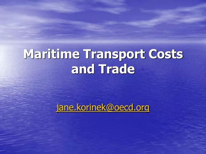 maritime transport costs and trade n.
