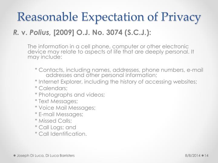 PPT iSearch Reasonable Expectation of Privacy in the Digital Age