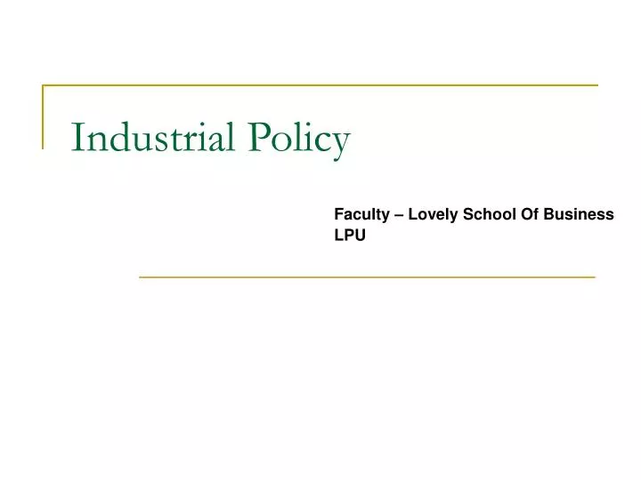 industrial policy n.