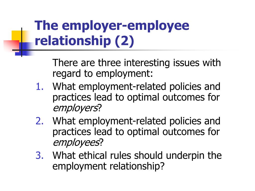 assignment 1 the employee employer relationship