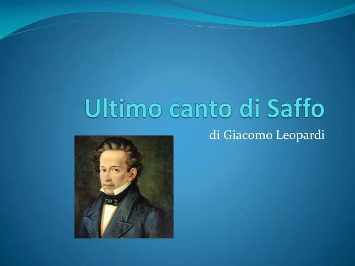 L Ultimo Canto Di Saffo Parafrasi