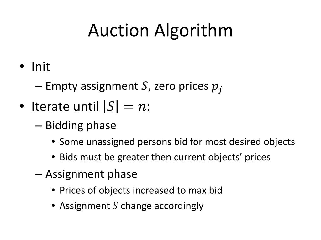 auction algorithm for assignment problem python