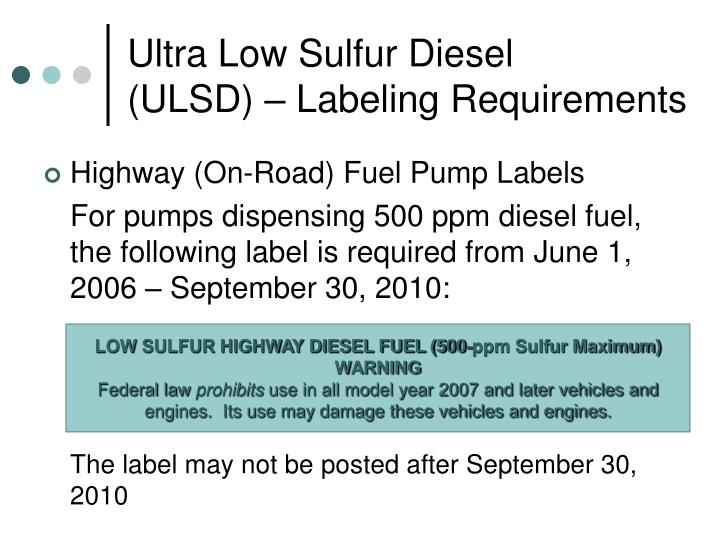 ppt ultra low sulfur diesel ulsd powerpoint presentation id low sulfur deisel