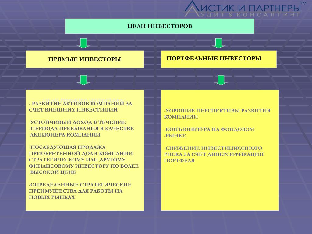 Цель инвестора. Цели инвестора. Цели прямого инвестирования. Требования инвесторов к компании. Требования инвесторов к проекту.