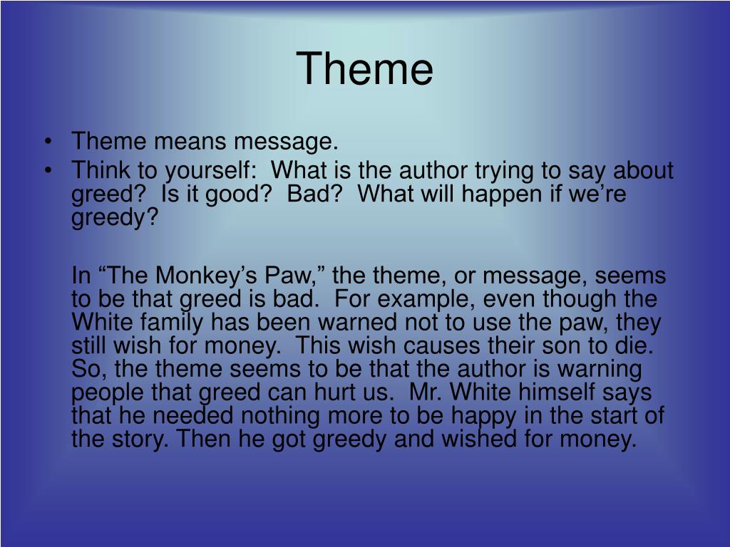 the monkey's paw theme essay