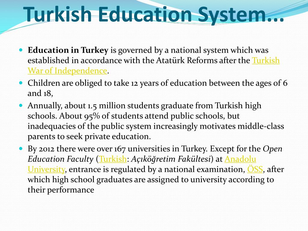 education system in turkey presentation