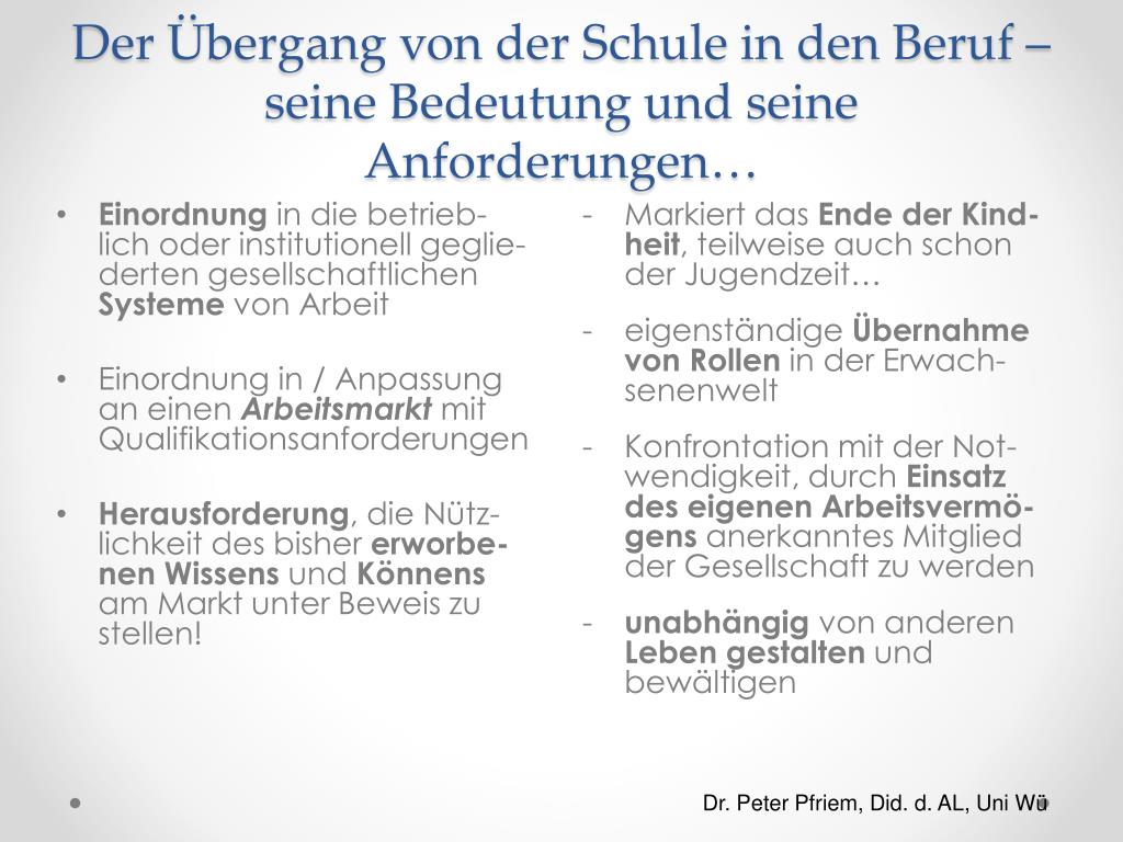 PPT - AWT – Gegenstandsbereich Arbeit Und Beruf PowerPoint Presentation ...