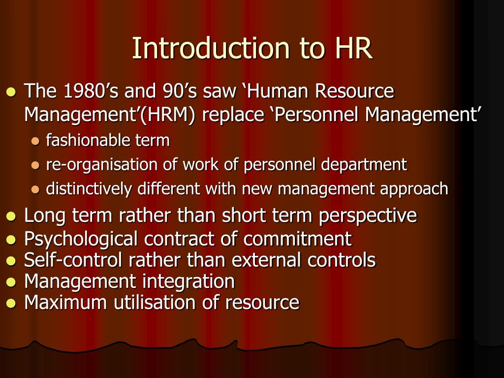 introduction to hr presentation