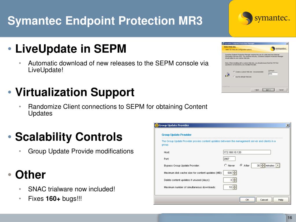 symantec endpoint protection management console update