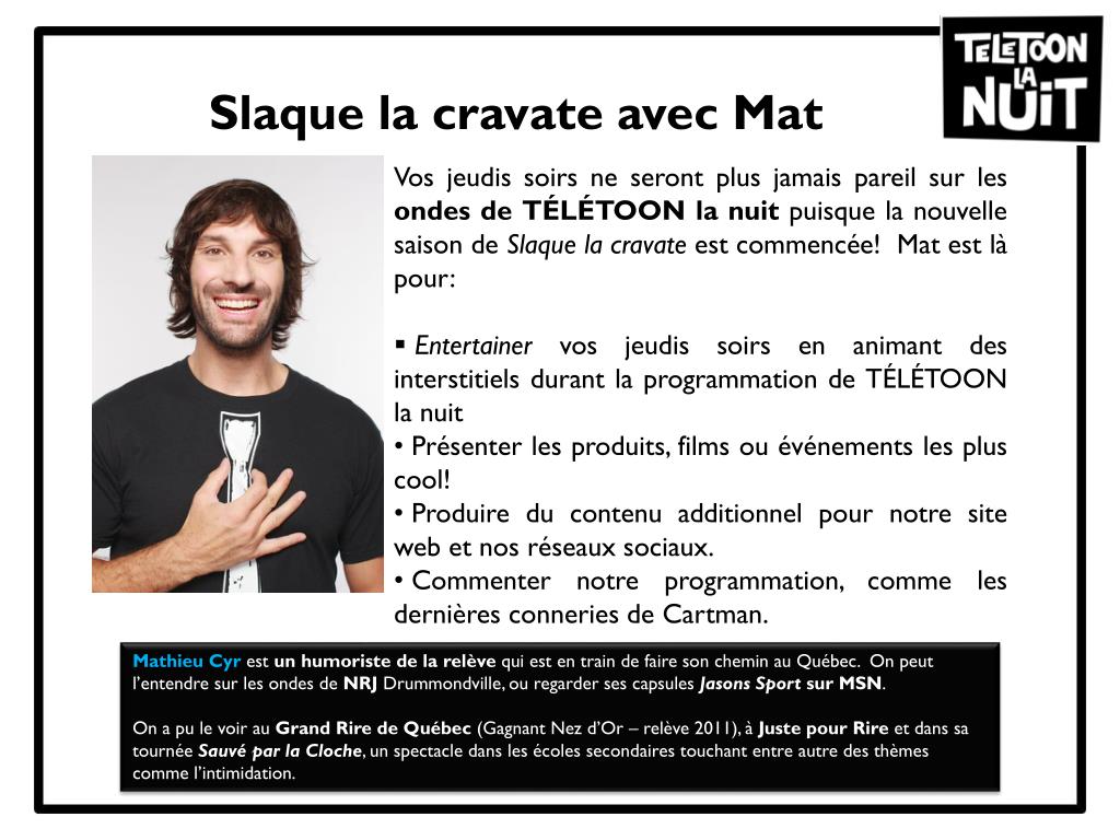 PPT - Qu'est-ce que TELETOON la Nuit? PowerPoint Presentation, free  download - ID:3020031