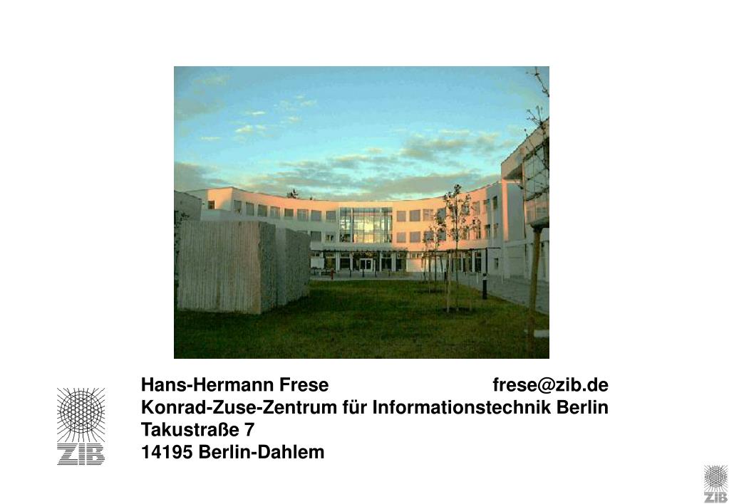Konrad Zuse Zentrum Für Informationstechnik Berlin www.slideserve.com