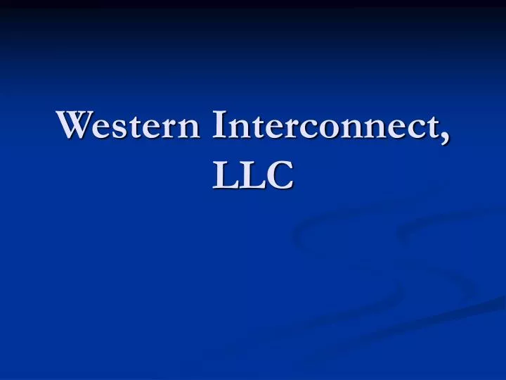 western interconnect llc n.