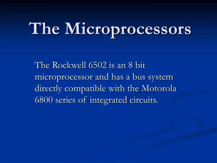 the microprocessors n.