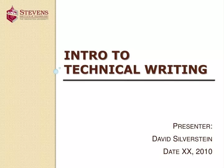 intro to technical writing n.