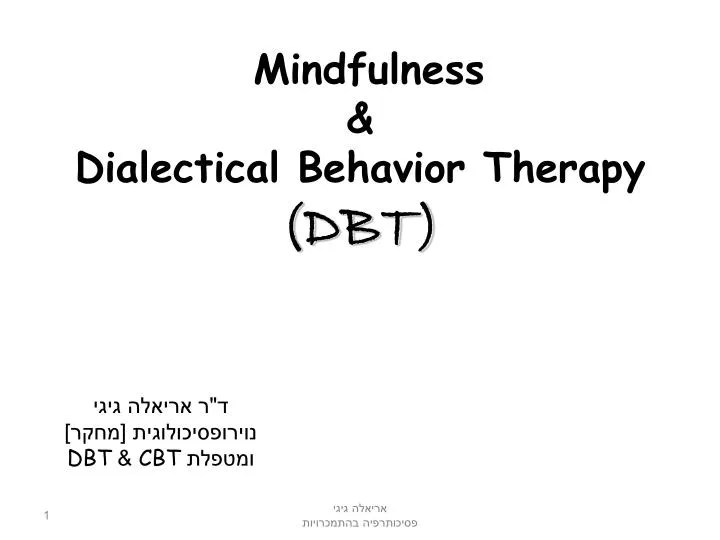 PPT - Mindfulness & Dialectical Behavior Therapy (DBT) PowerPoint ...