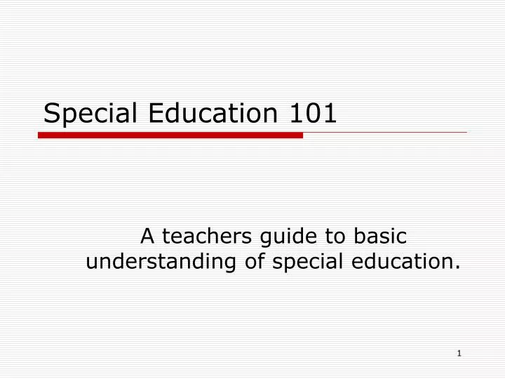 special education 101 n.