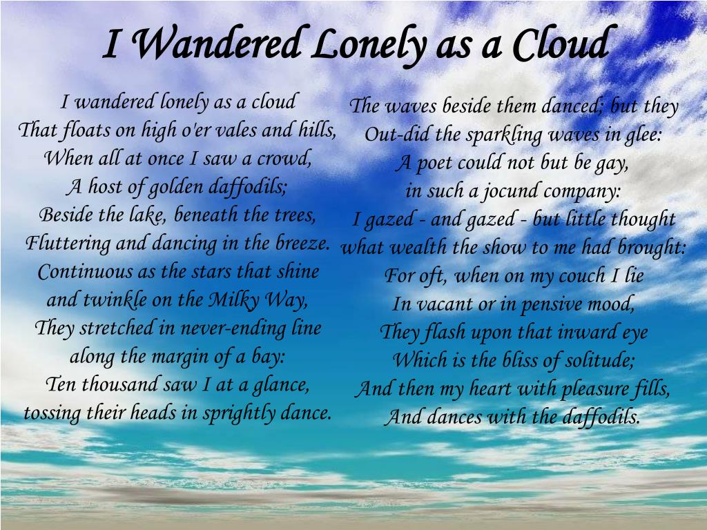 wordsworth i wondered lonely as a cloud wordsworth i wondered lonely as a cloud