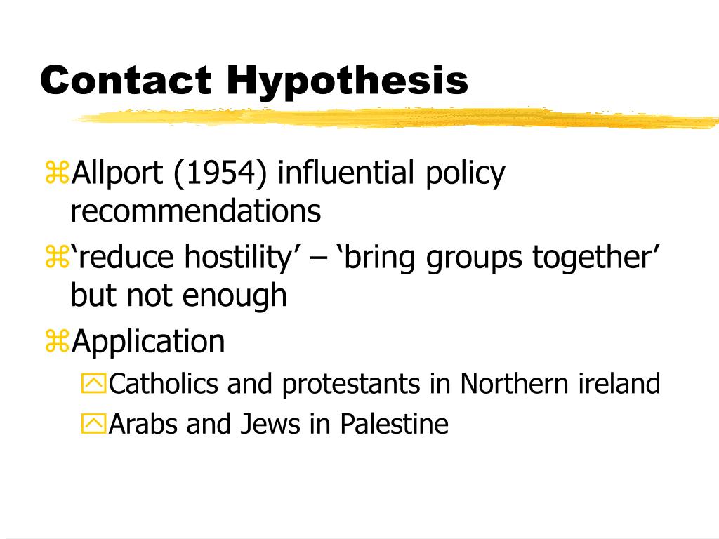 contact hypothesis in social psychology