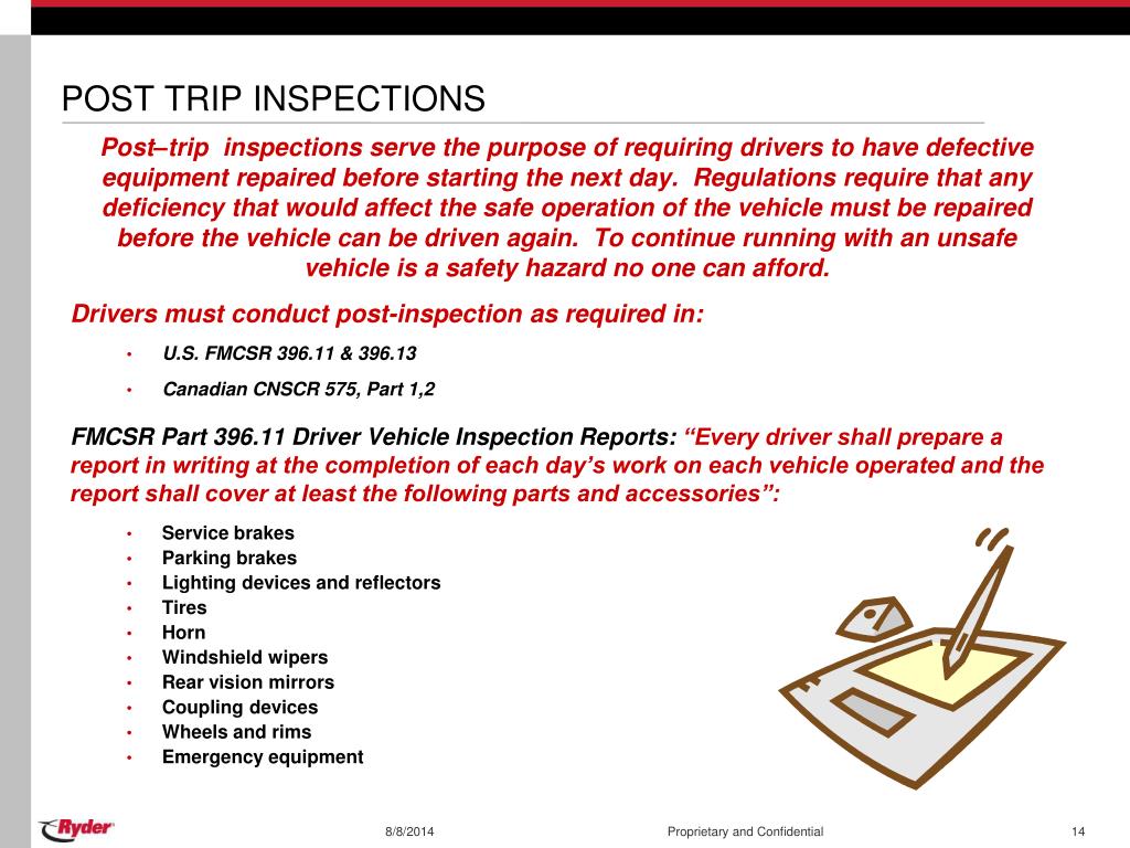 pre post trip inspection requirements
