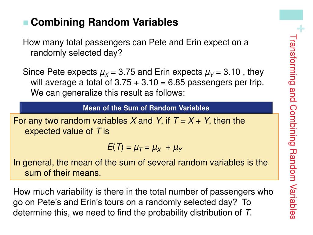 Ppt transforming and combining random variables powerpoint
