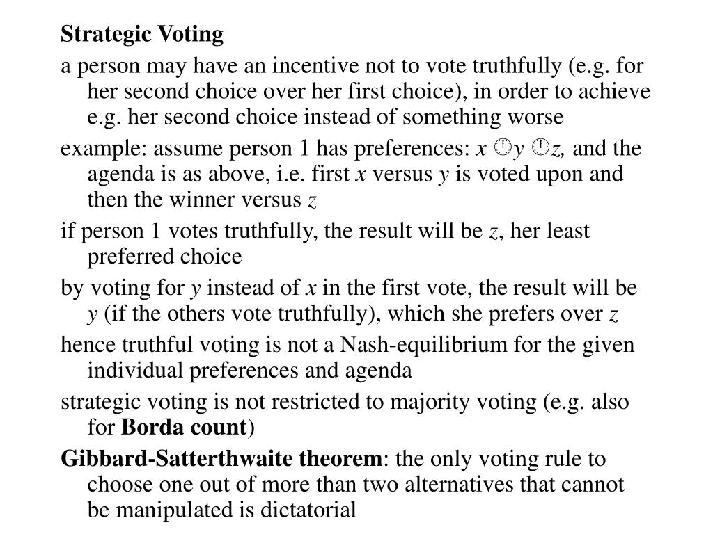 PPT - 18. Public Goods, the Consequences of Strategic Voting Behavior ...