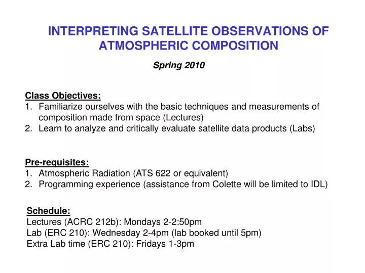 interpreting satellite observations of atmospheric composition n.