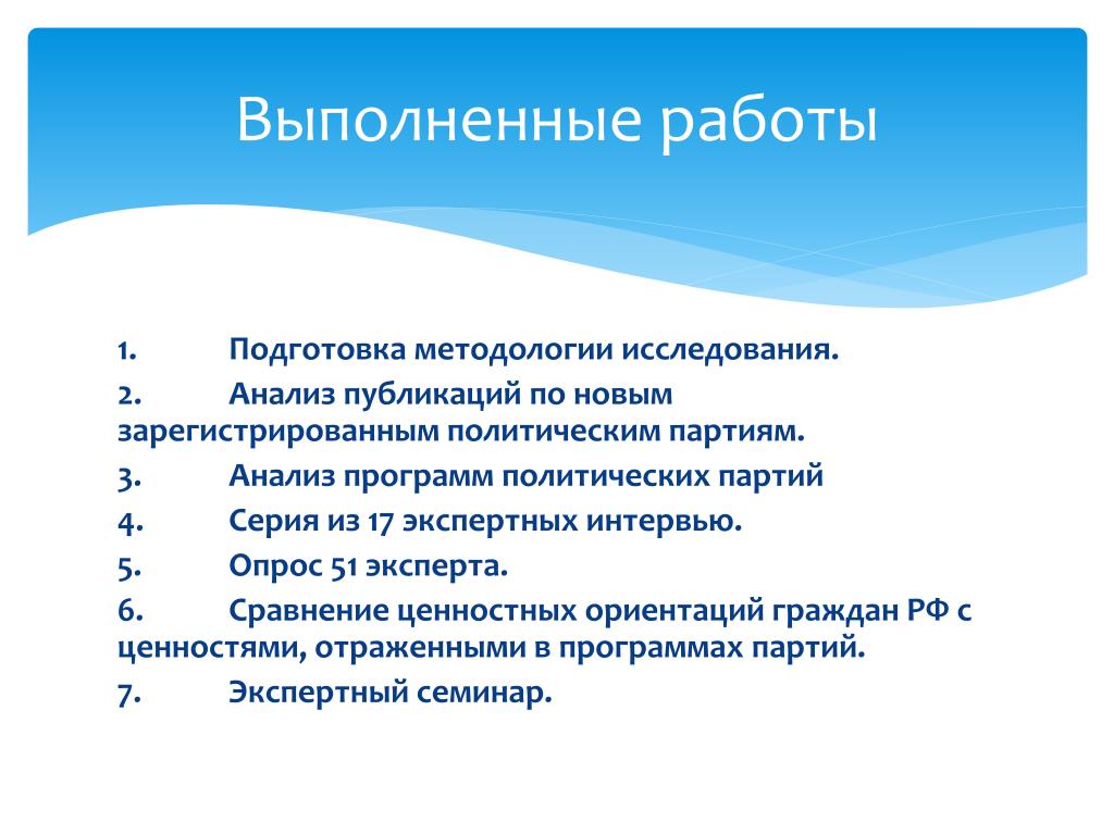 Написать политическую программу. Анализ партии.