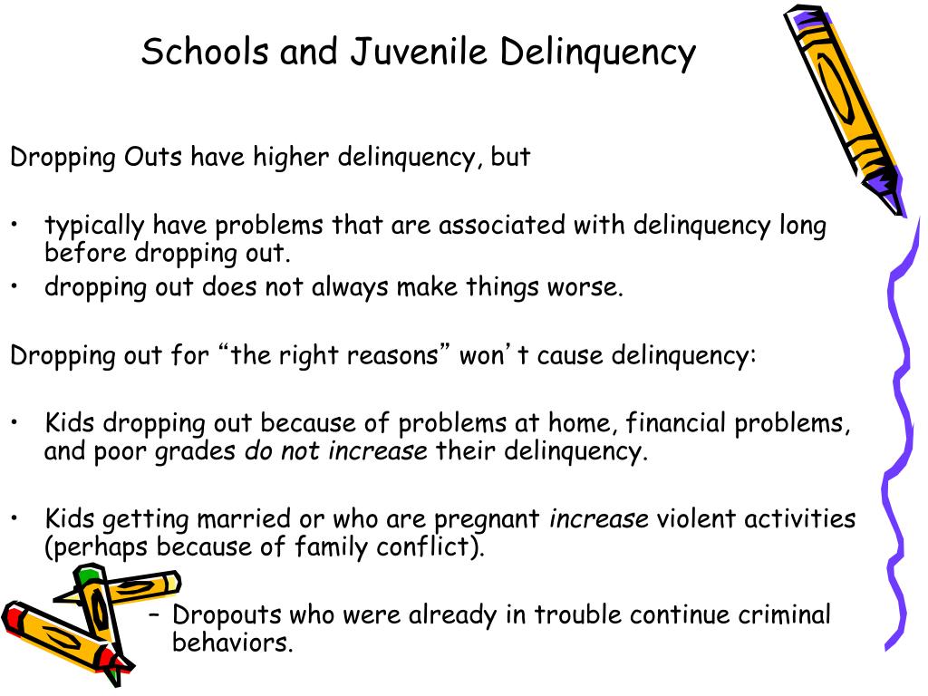 juvenile delinquency in schools causes