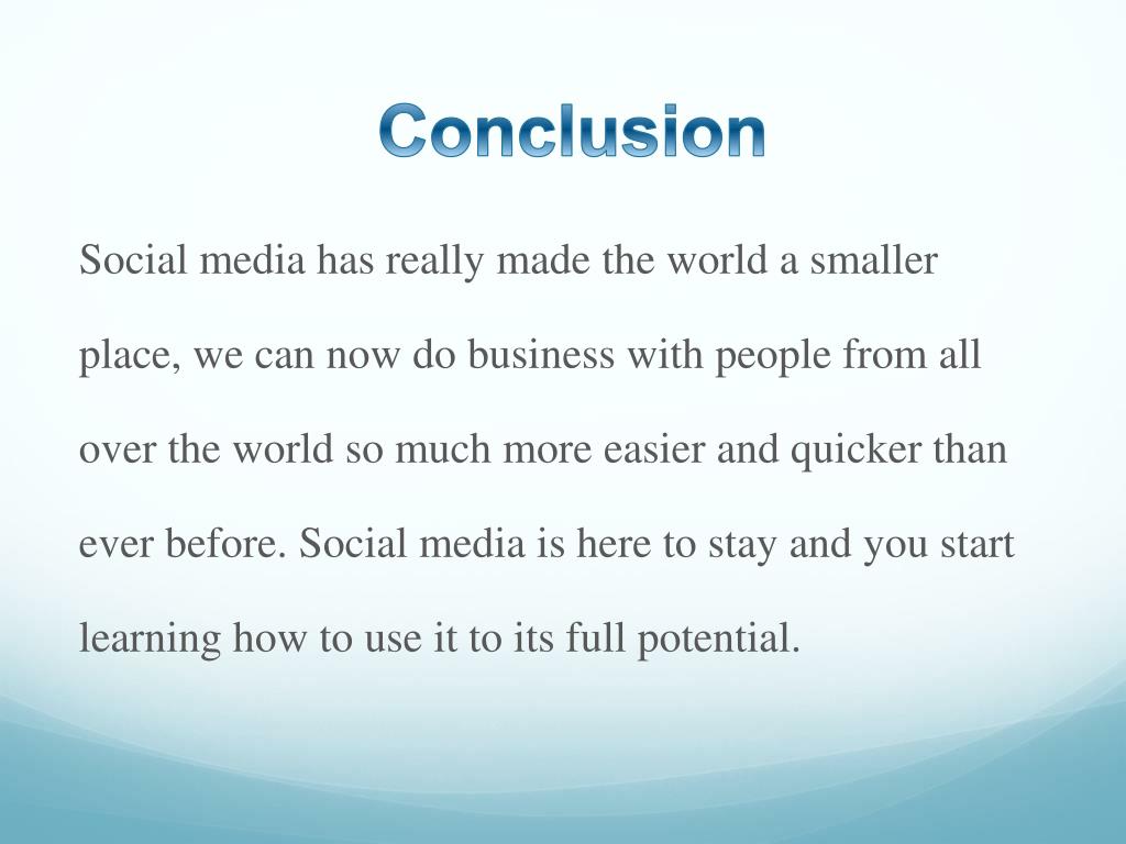 research conclusion about social media