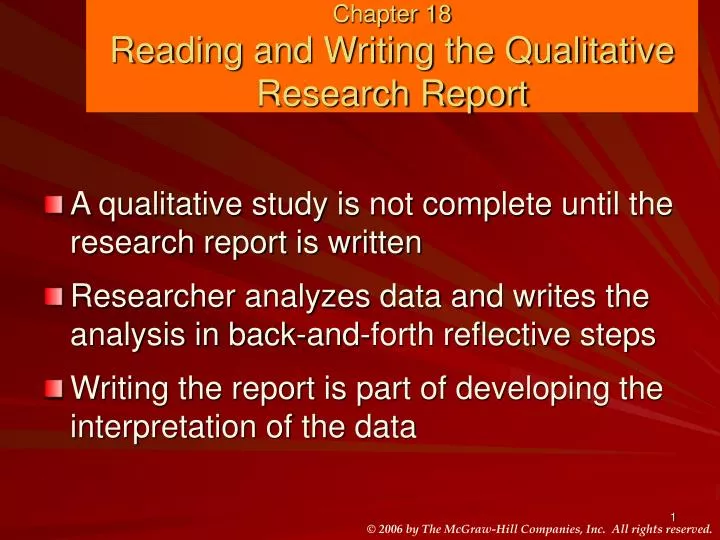 writing qualitative research report
