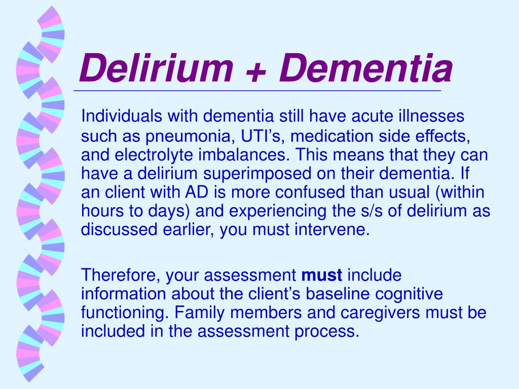 PPT - The Three Ds of Confusion Delirium, Depression, Dementia