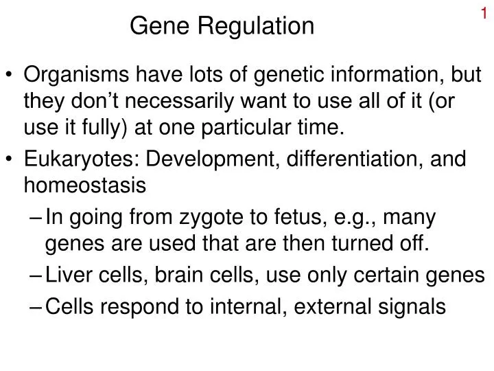 PPT Gene Regulation PowerPoint Presentation, free download ID3030340