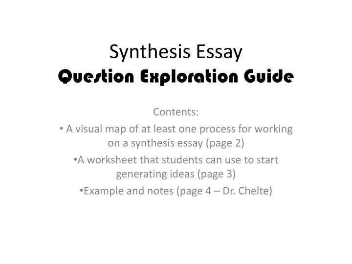 Topics English Essay Example Of Thesis Statement For Essay also High School Persuasive Essay Topics Ppt Synthesis Essay Question Exploration Guide Powerpoint Jane Eyre Essay Thesis