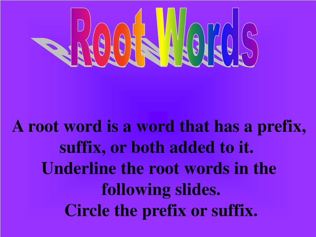 root word in presentation