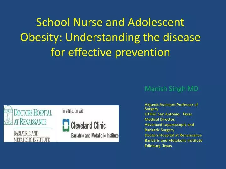 school nurse and adolescent obesity understanding the disease for effective prevention n.