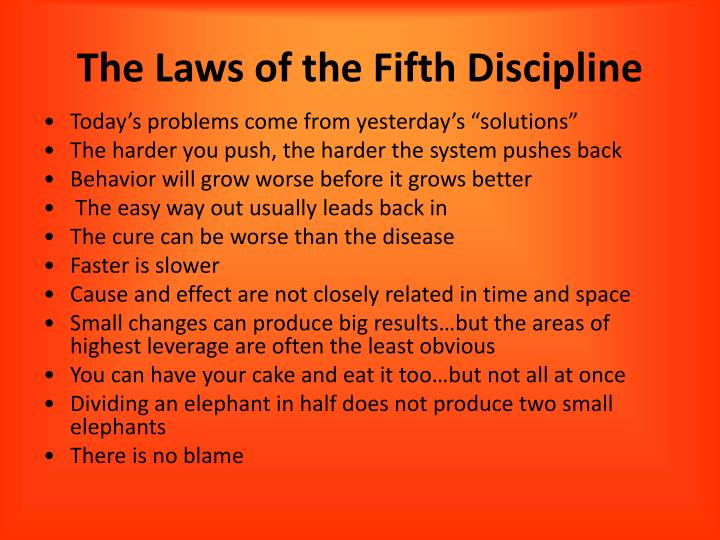 the laws of the fifth discipline