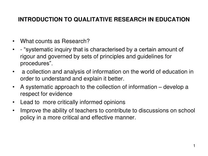 topic for qualitative research in education
