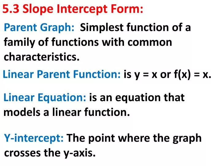 5 3 slope intercept form n.