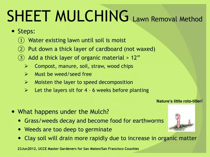 PPT SHEET MULCHING Lawn Removal Method PowerPoint Presentation, free