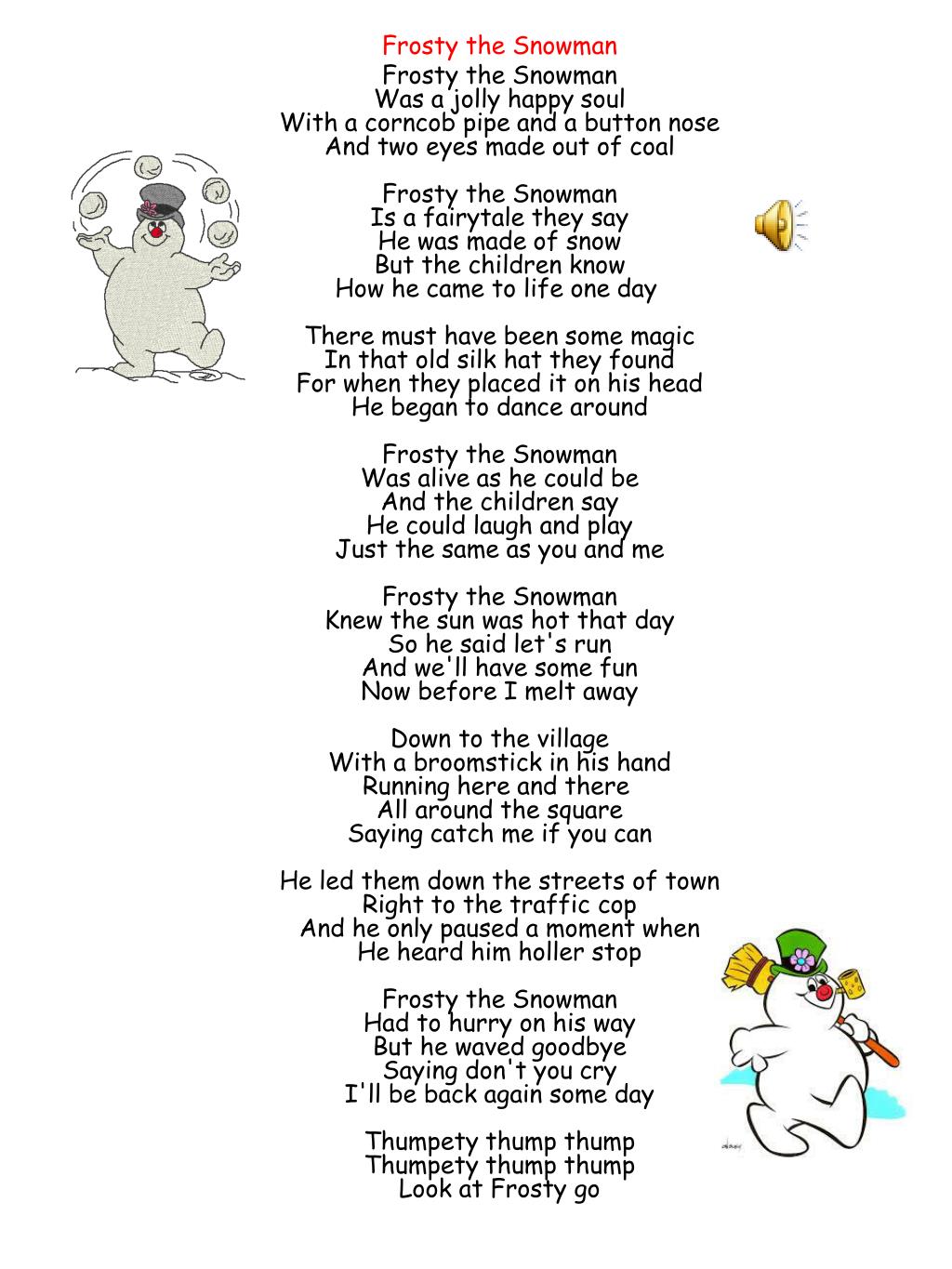 PPT Frosty the Snowman PowerPoint Presentation, free download ID