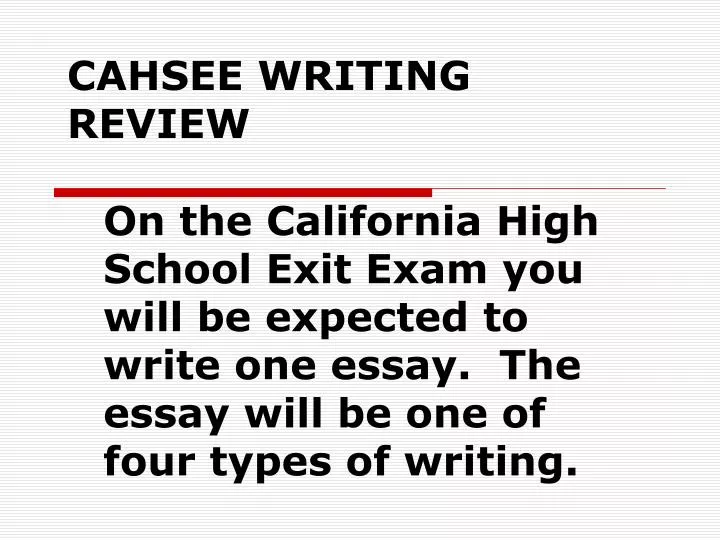 cahsee essay