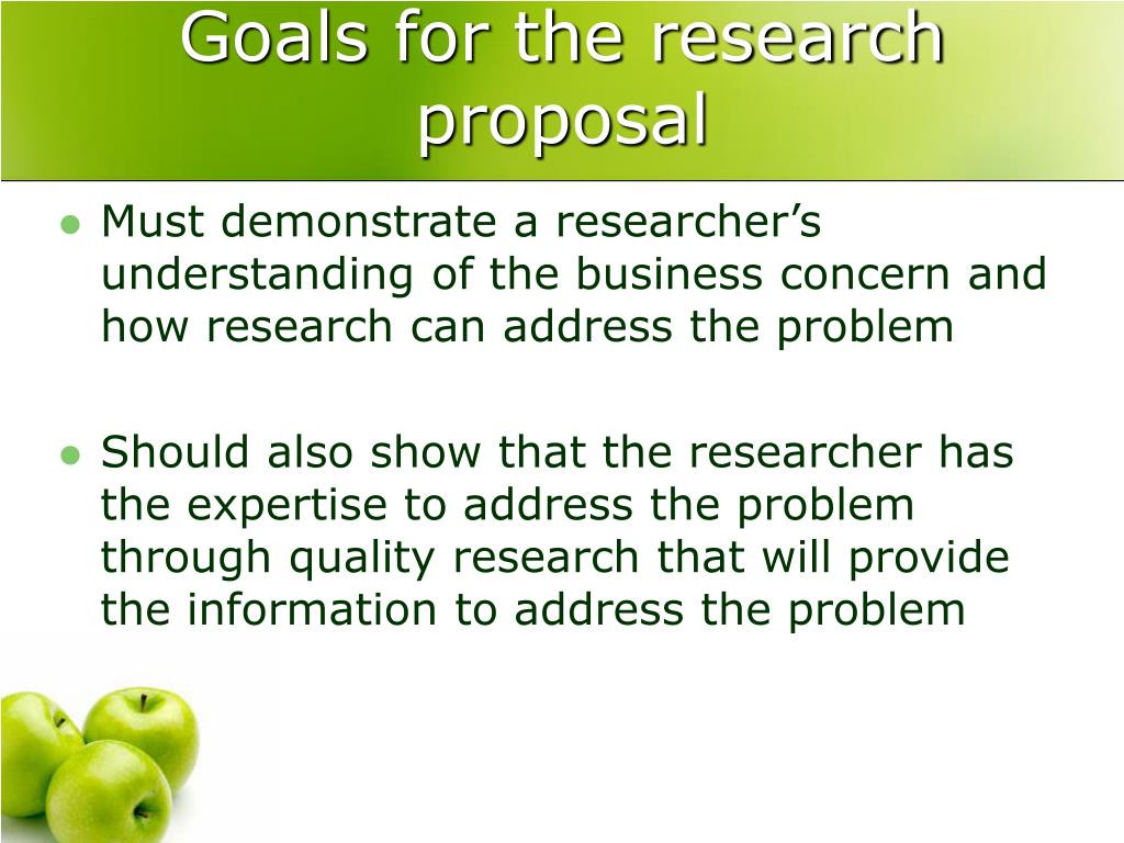 what is the goal of research proposal