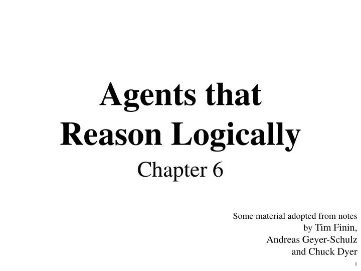 agents that reason logically n.