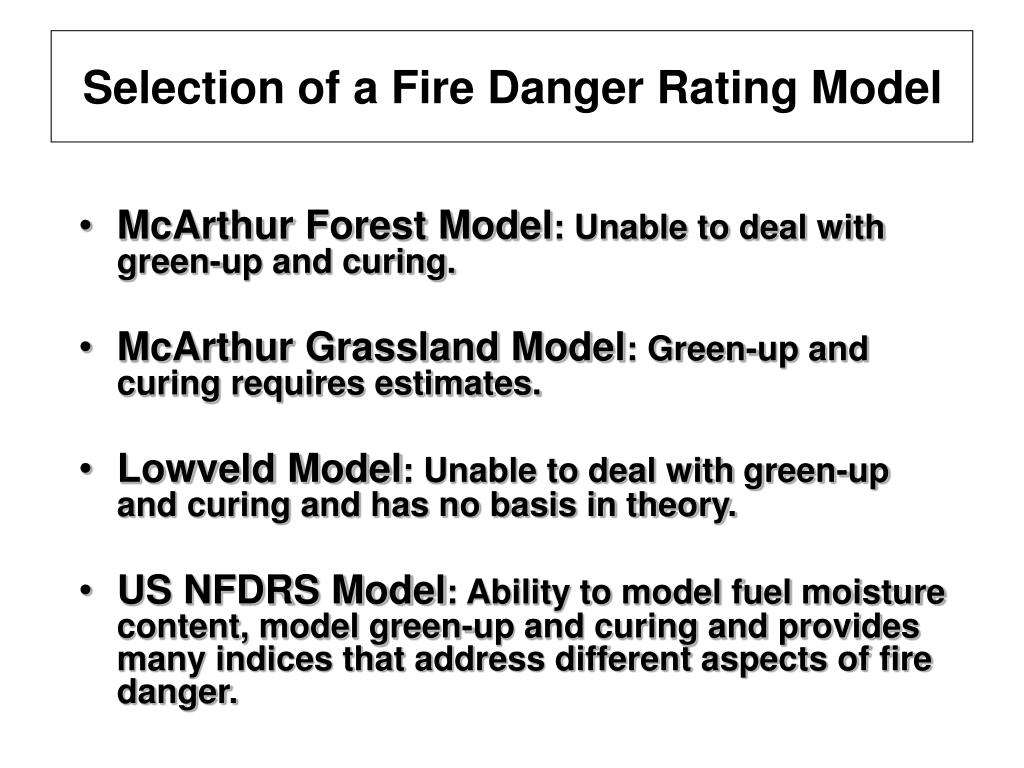 PPT - Key elements of the National Fire Danger Rating System for South ...