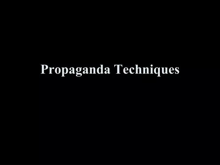 propaganda techniques n.