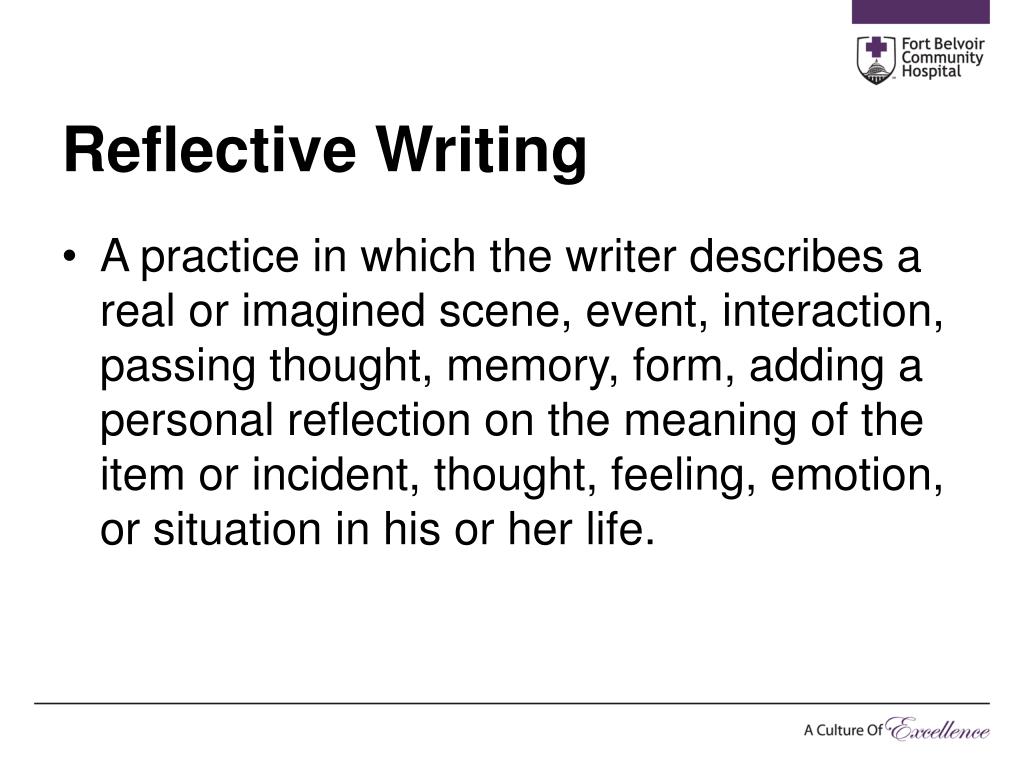 reflection meaning in writing