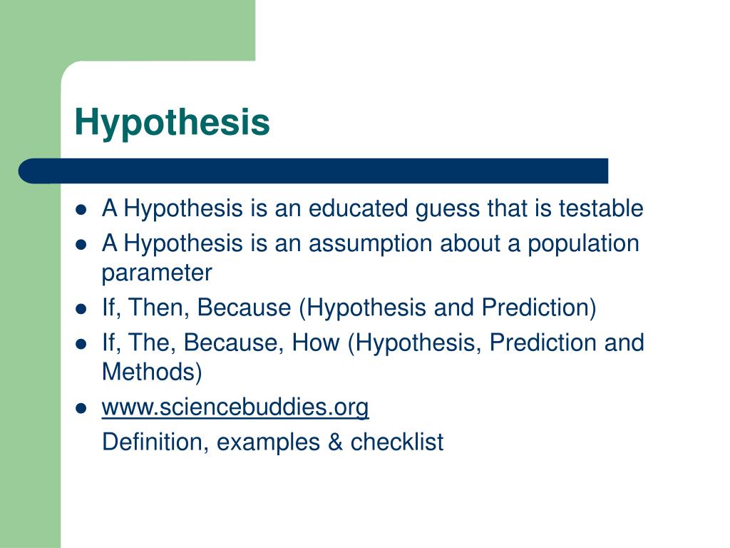 formulating a hypothesis means