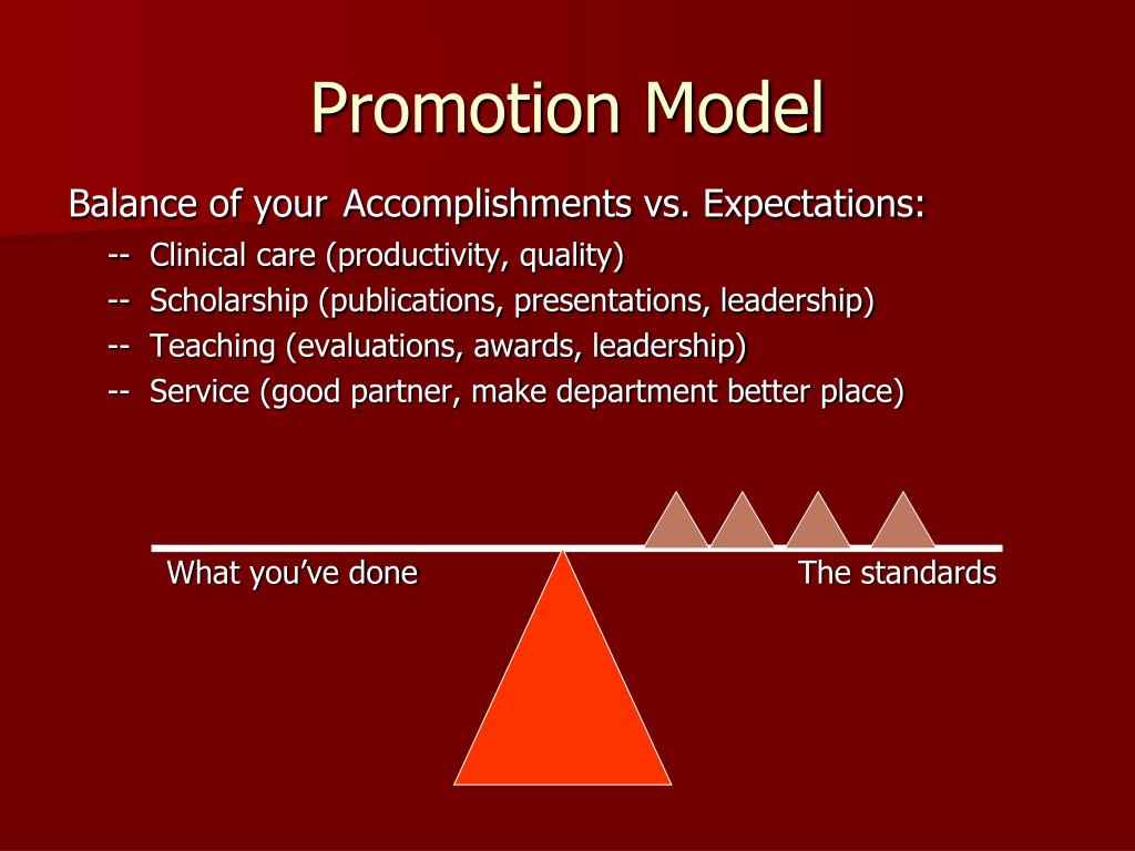 High Promotion Model PPT - Promotion and Tenure in Department of Family Medicine PowerPoint ...