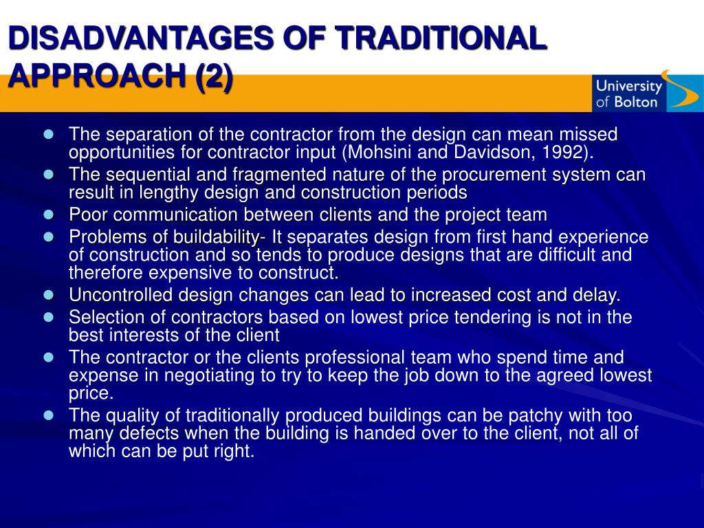 Serial Tendering Advantages And Disadvantages